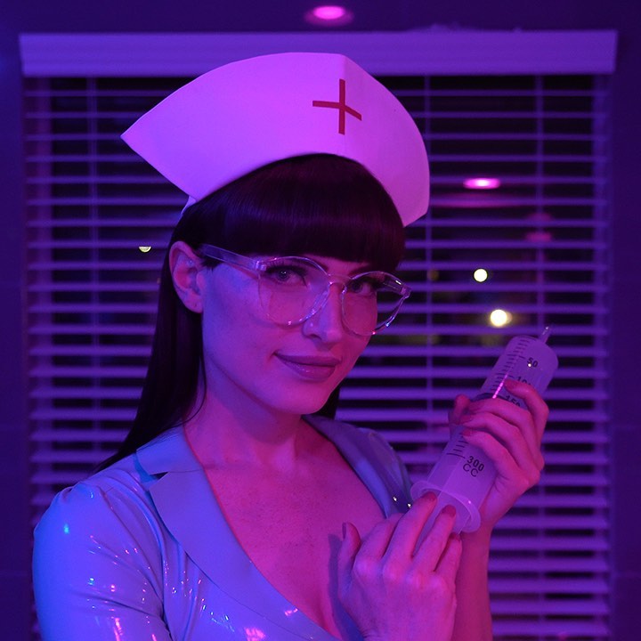 Naughty TS Nurse Natalie about to inject you