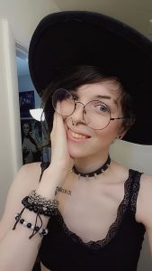 Nonbinary goth witch for Halloween
