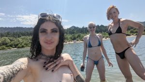 Trans bikini babes at the beach