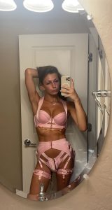 TS Jade Venus bathroom lingerie selfie
