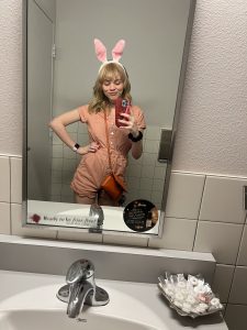 Easter bunny ts Kate Zoha bathroom mirror selfie