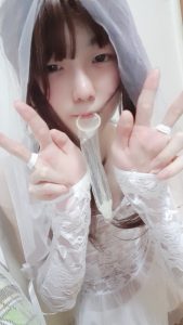 Japanese femboy wife with cum filled condom