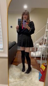 TS Schoolgirl caged cock